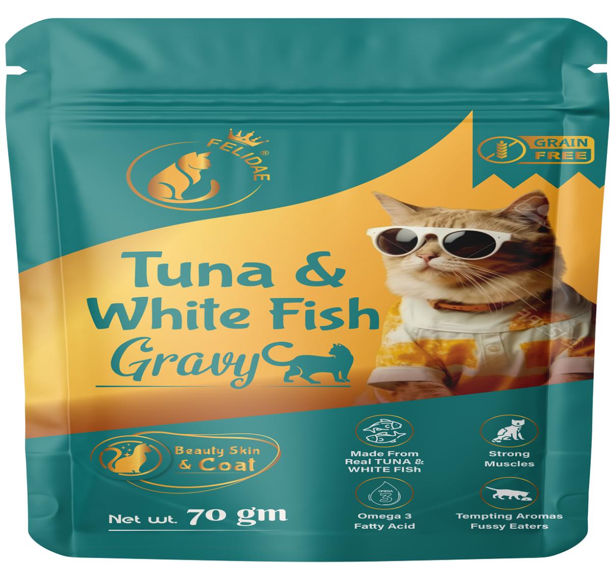 FELIDAE Adult CAT (1+ Year) Tuna & White Fish Gravy